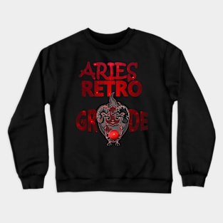 Aries Retro Grade: Mercury Ram Fire Zodiac Crewneck Sweatshirt